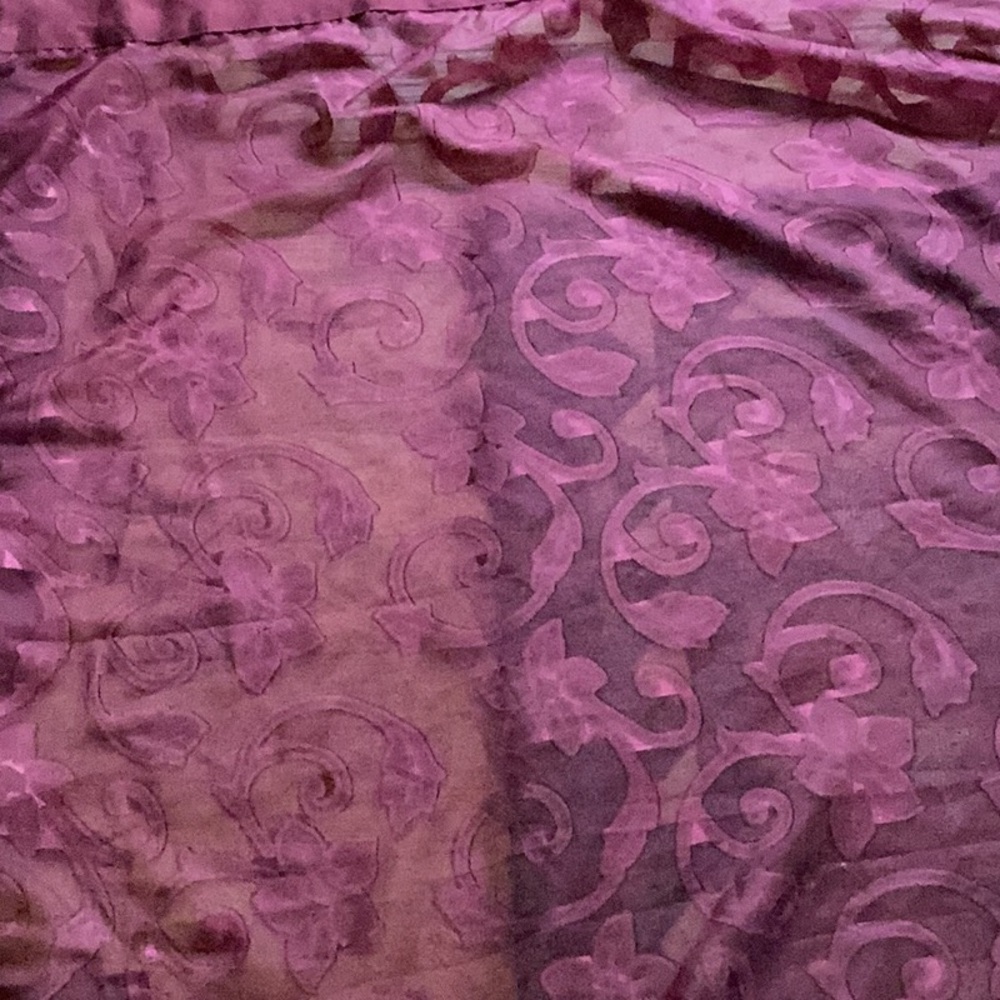 🚿 Shower Curtain Burgundy DAMASK Semi Sheer NPLC